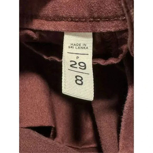 Ann Taylor Loft Made And Loved Petite Size 8 Red Burgundy Velvet Skinny Pants - Picture 4 of 7